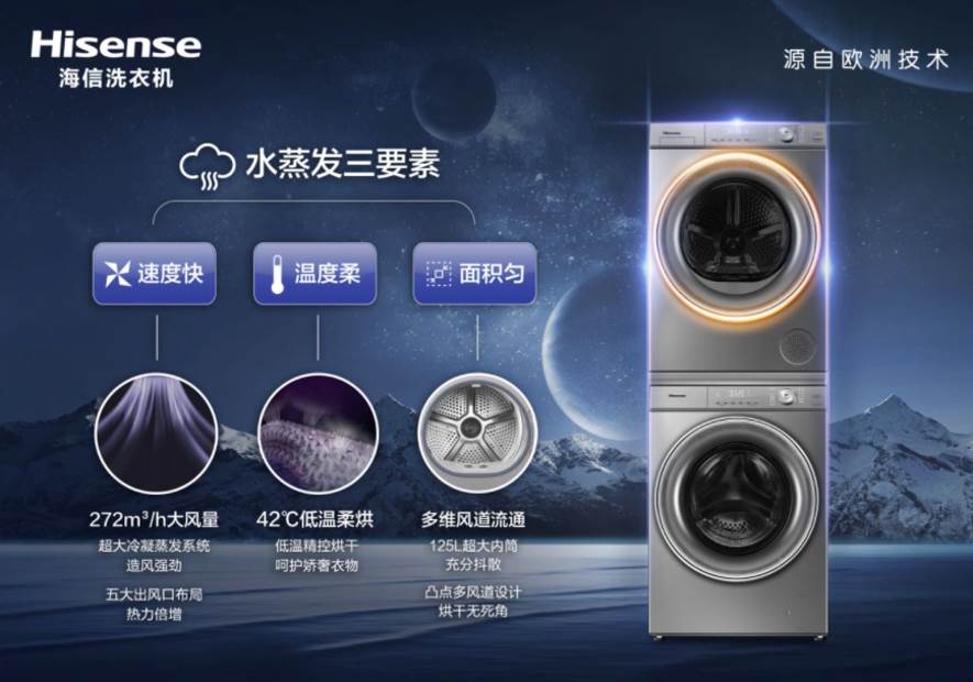 蒸發(fā)“三要素”：海信大風量熱泵干衣機，以專業(yè)技術定義新烘護
